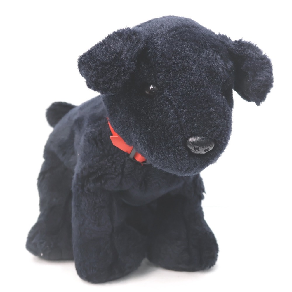 Ty Classic Plush Dog 2004 9in Black Puppy Red Collar Sitting Toy